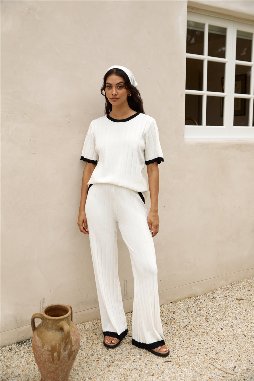 Colder Days Knit Pants White