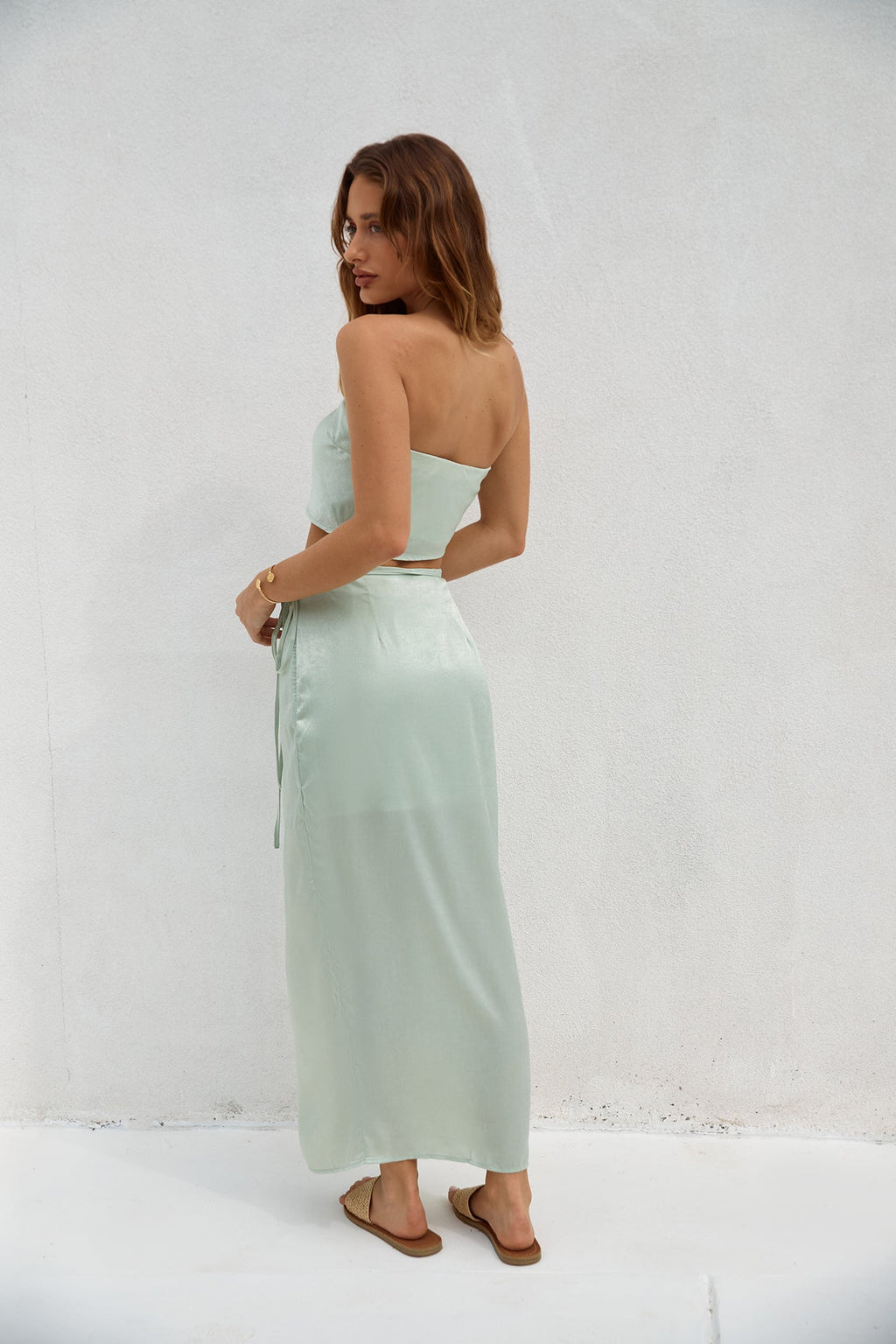 Here To Stay Maxi Skirt Green