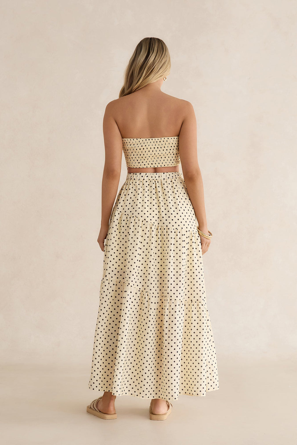 Shimmering Sands Polka Dot Maxi Skirt Yellow
