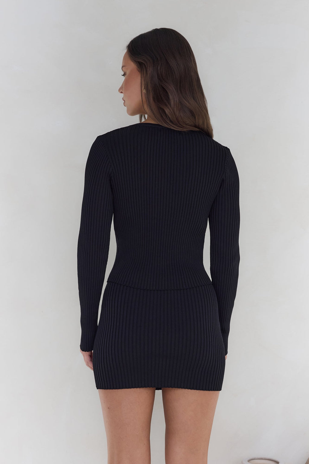 Snowdrop Knit Mini Skirt Black