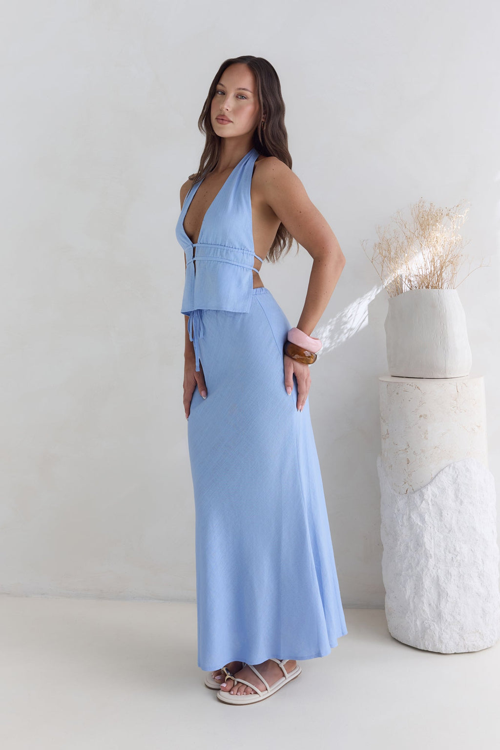 Aquatic Wonder Maxi Skirt Blue