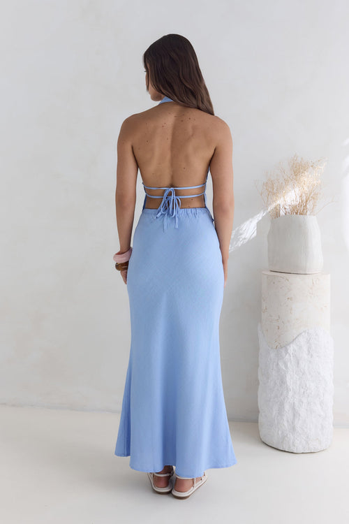 Aquatic Wonder Maxi Skirt Blue