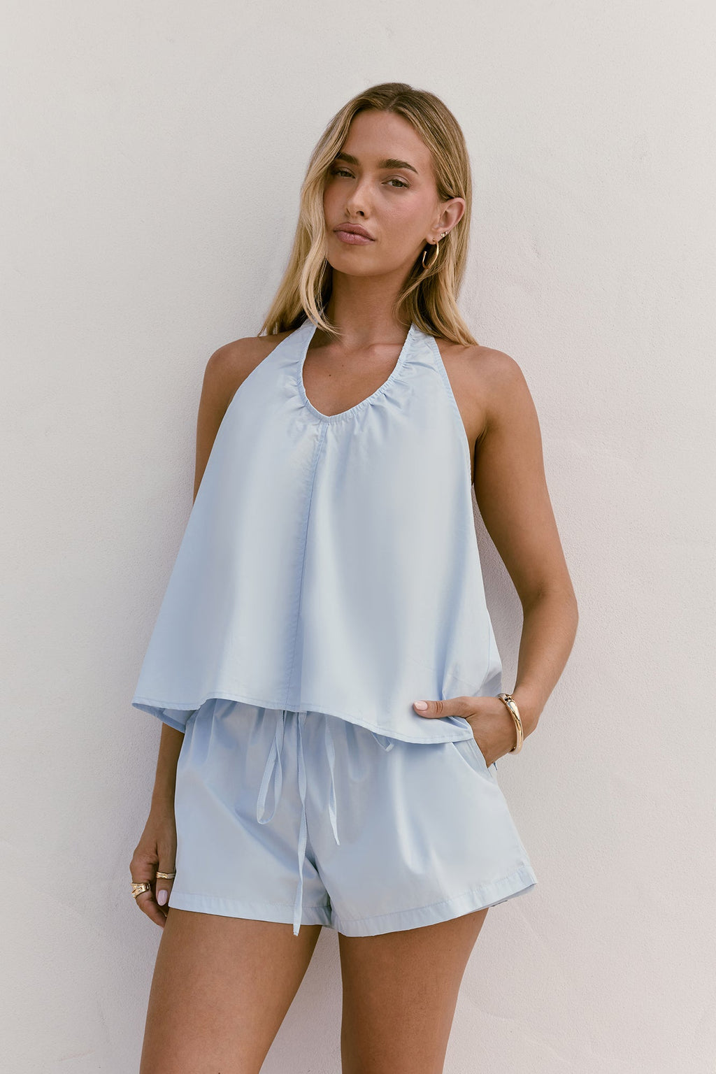 Evelyn Halter Top Blue