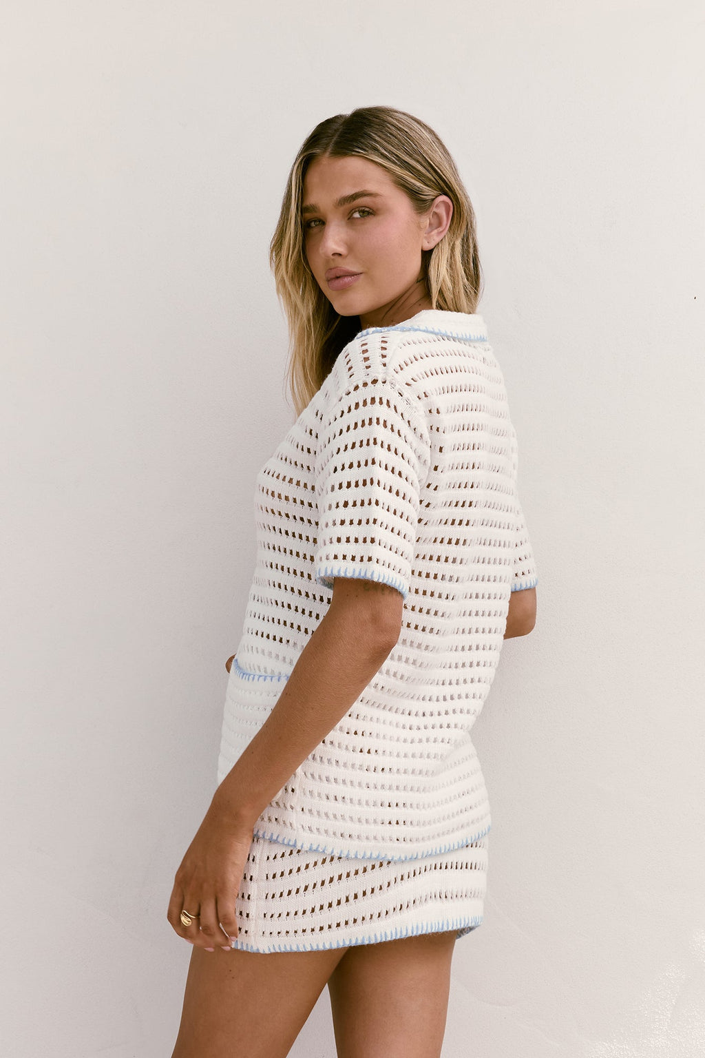 Avalon Knit Mini Skirt Blue