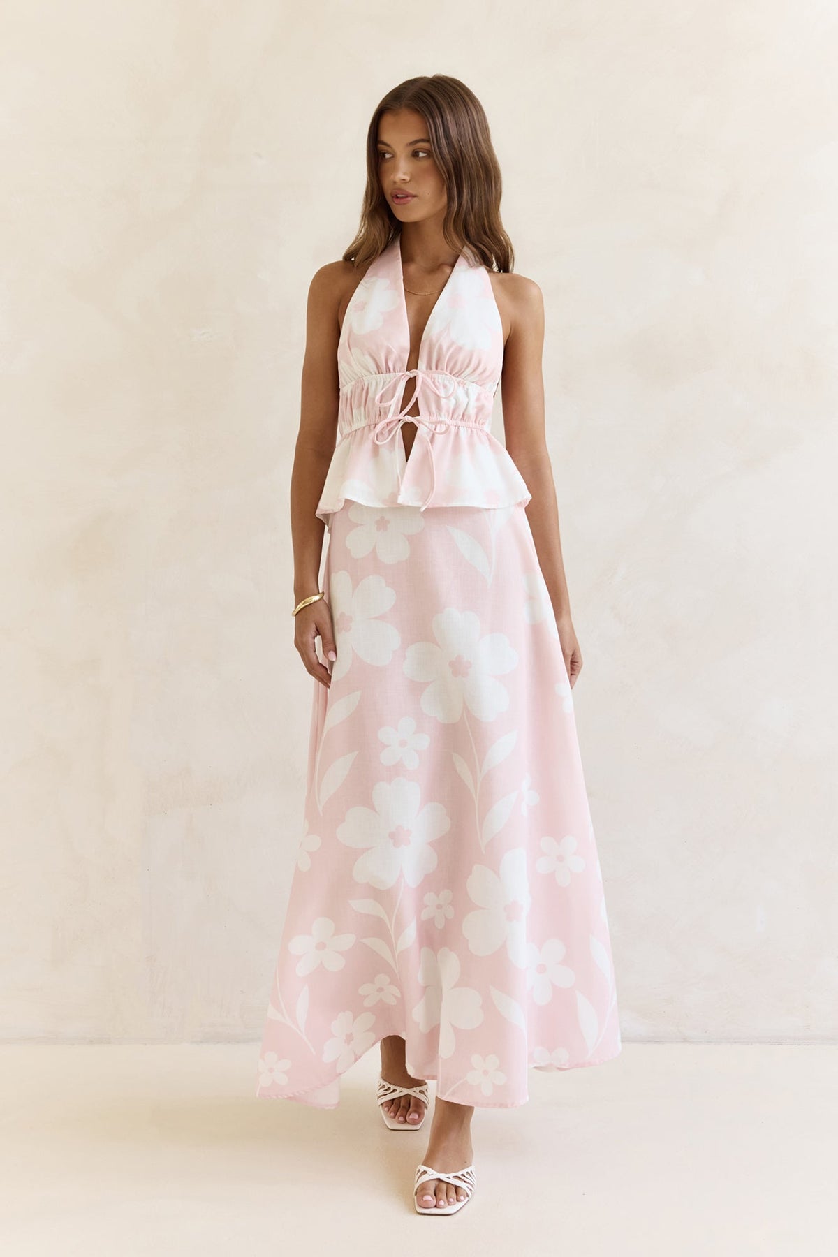 Shining Lights Maxi Skirt Pink