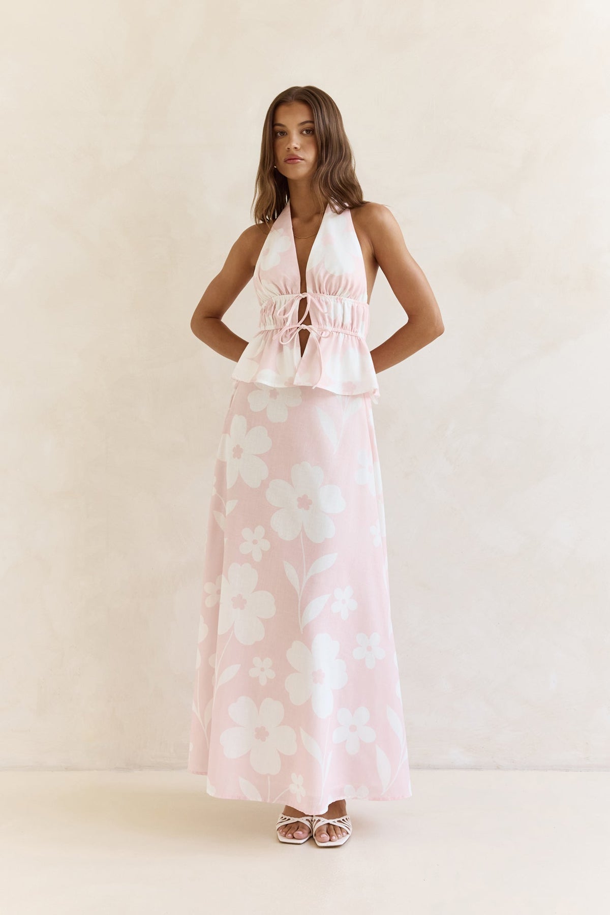 Shining Lights Maxi Skirt Pink