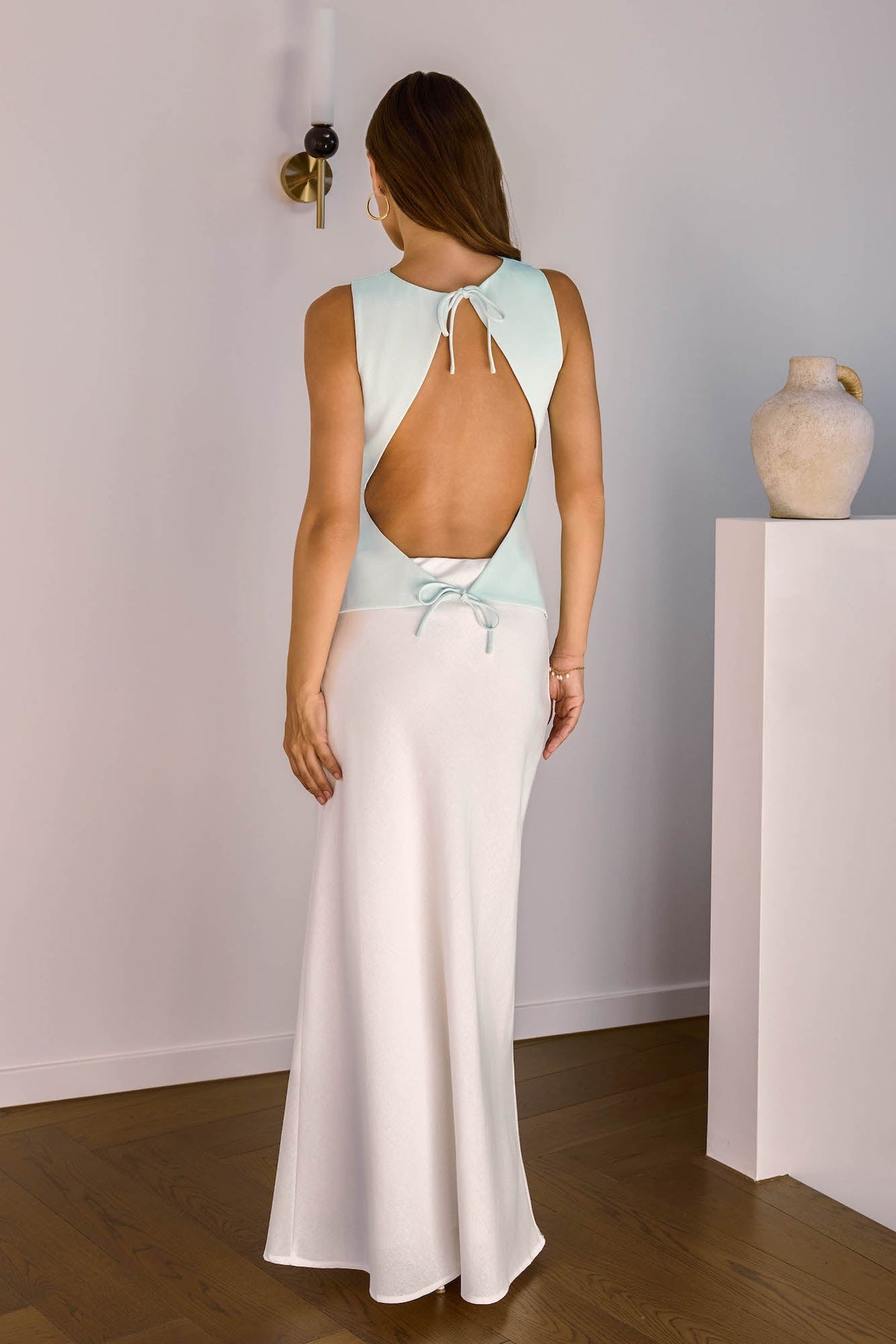 Understated Cool Tailored Cowl Top Mint