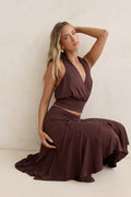 Dreamy Shores Halter Top Brown