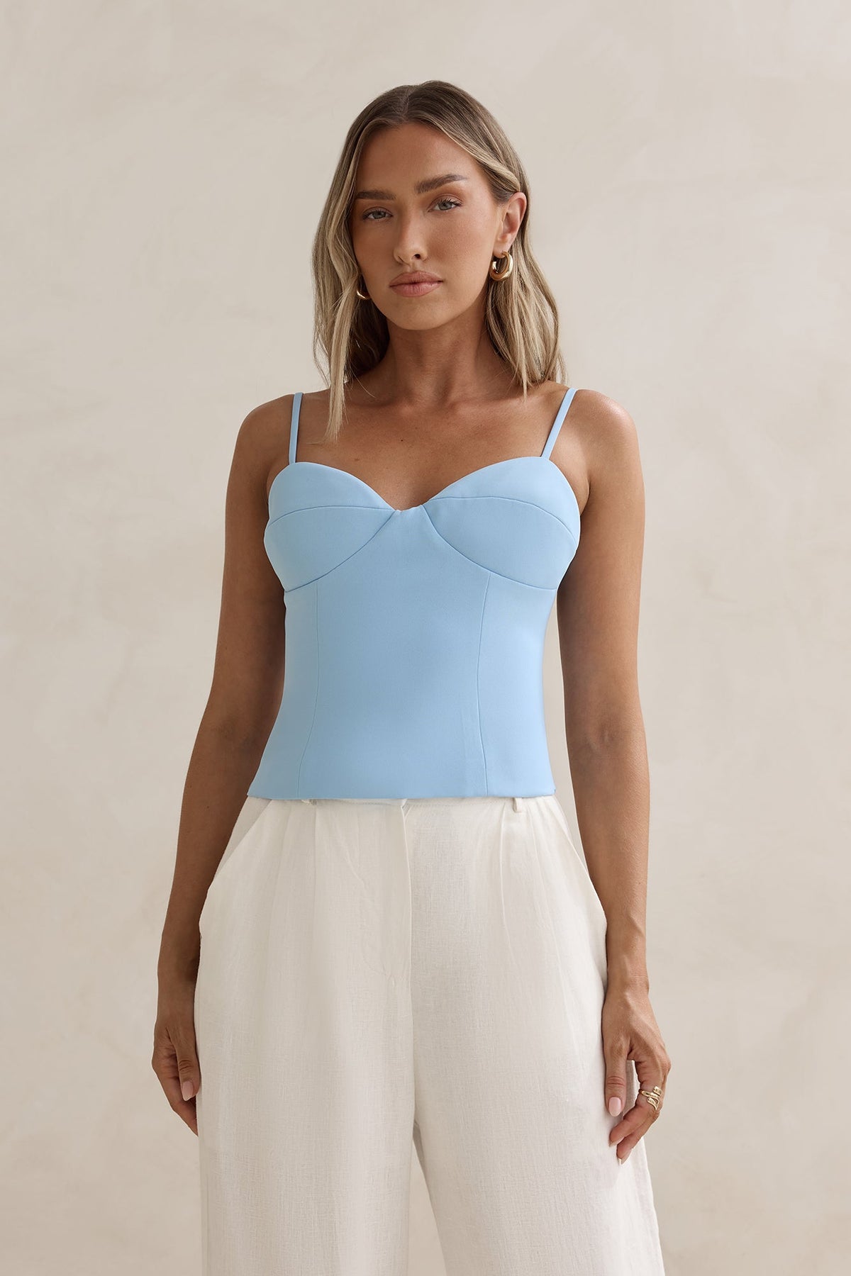 Classic Power Tailored Top Blue