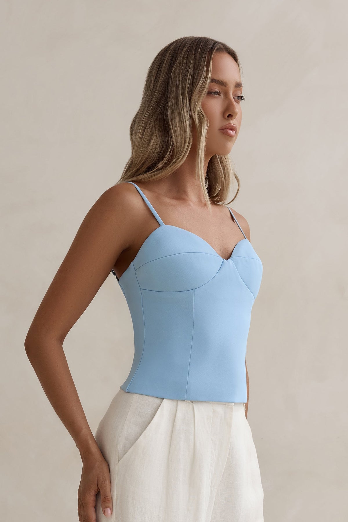 Classic Power Tailored Top Blue