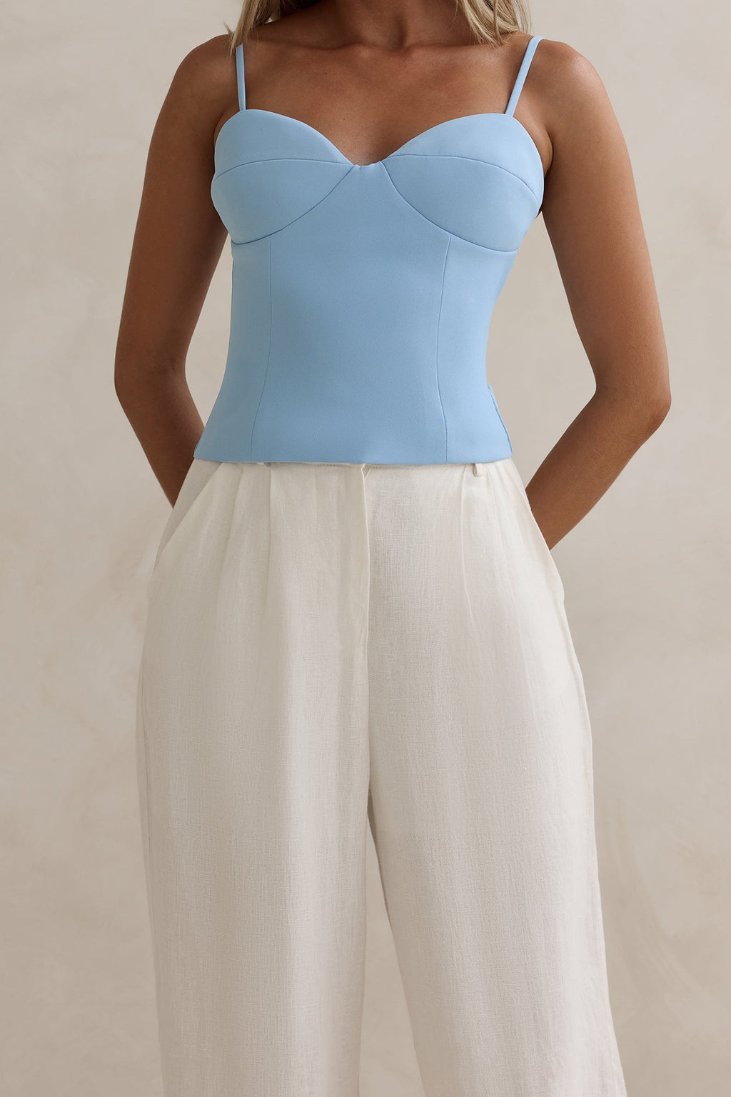 Classic Power Tailored Top Blue