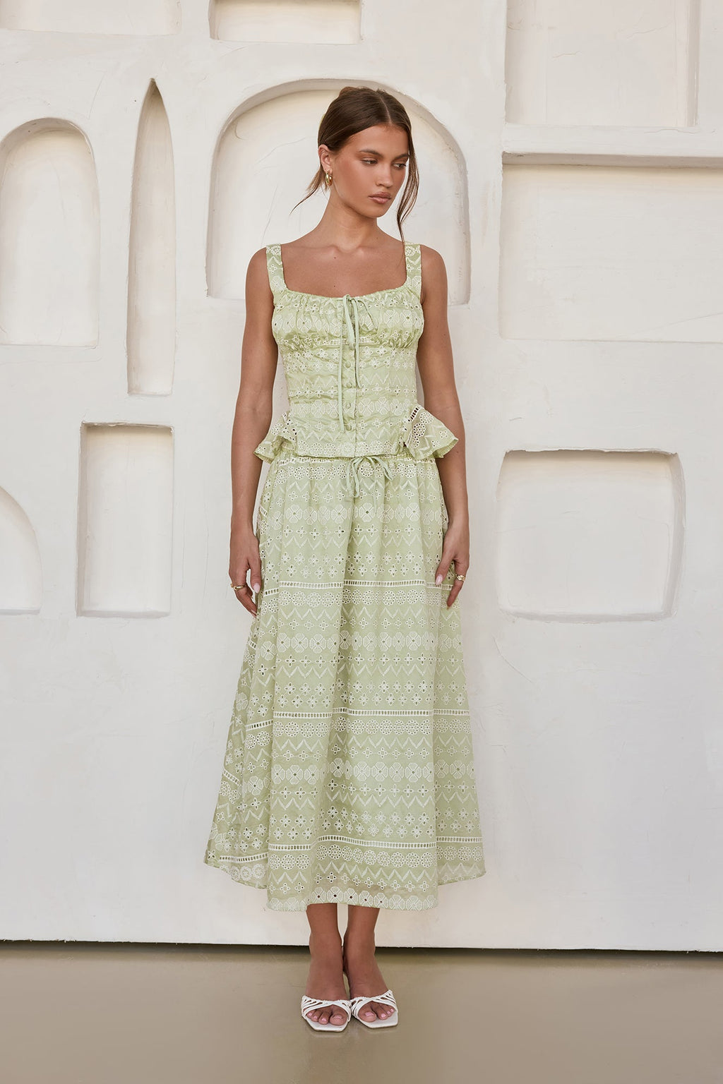 Wishing For Romance Midi Skirt Sage