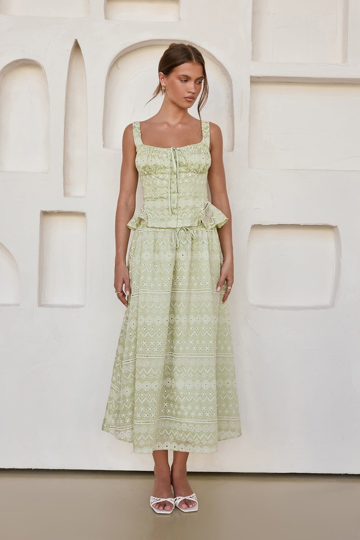 Wishing For Romance Midi Skirt Sage
