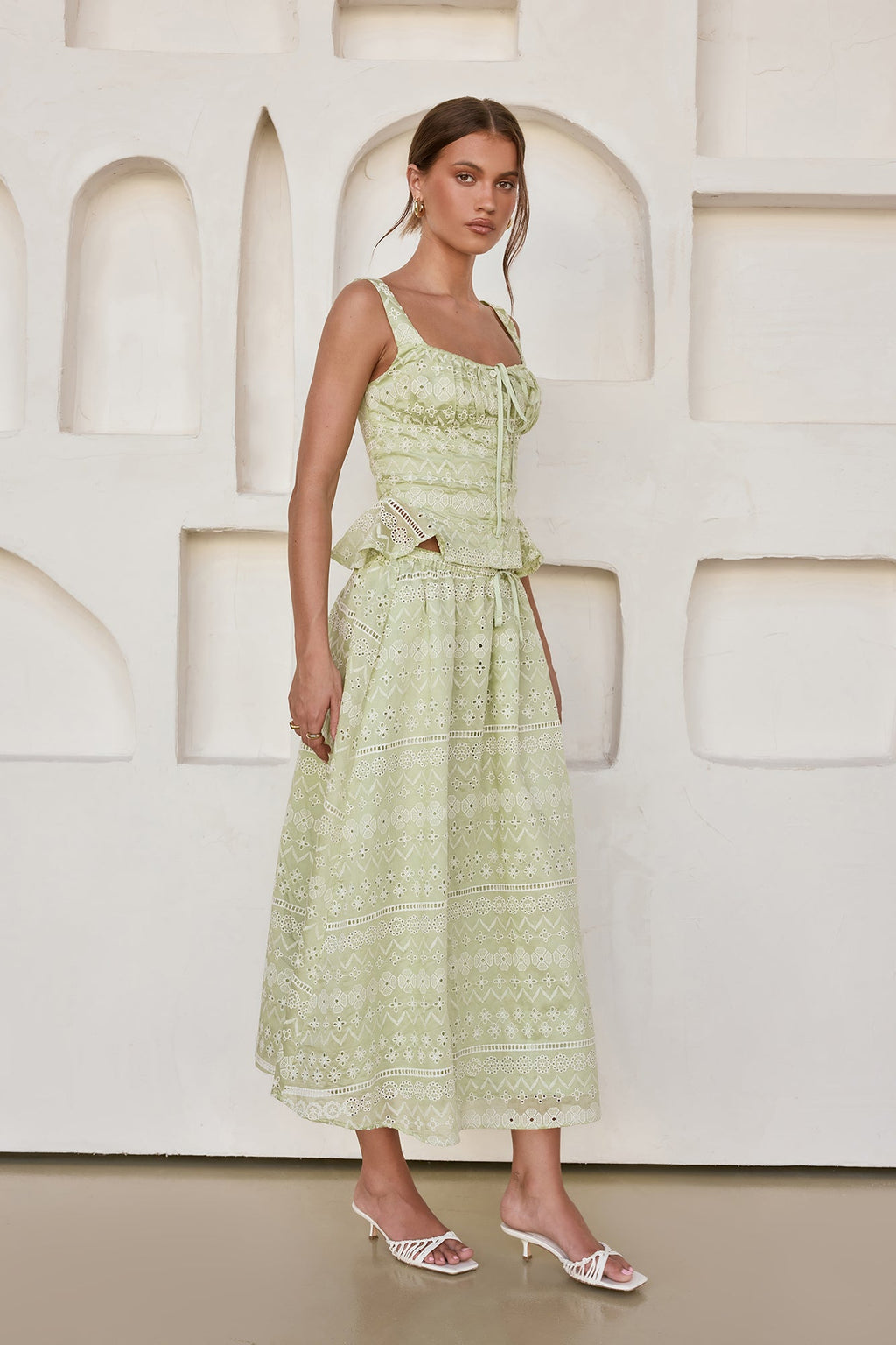 Wishing For Romance Midi Skirt Sage