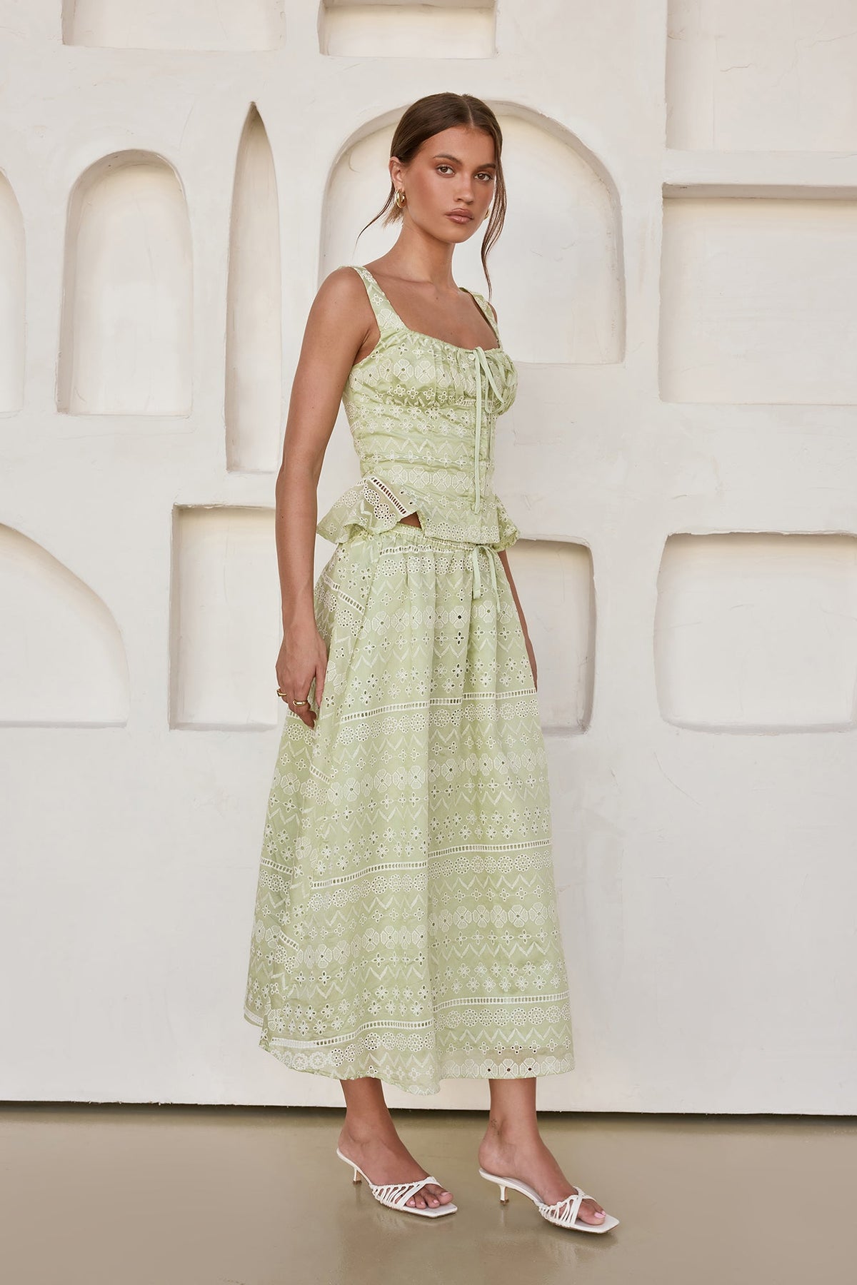 Wishing For Romance Midi Skirt Sage