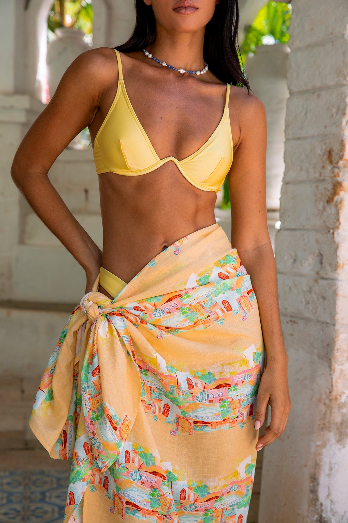 FORTUNATE ONE Marbella Sarong Casablanca Print