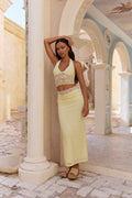 Statement Gaze Lace Maxi Skirt Yellow