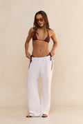 Coconut Milk Linen Blend Pants White