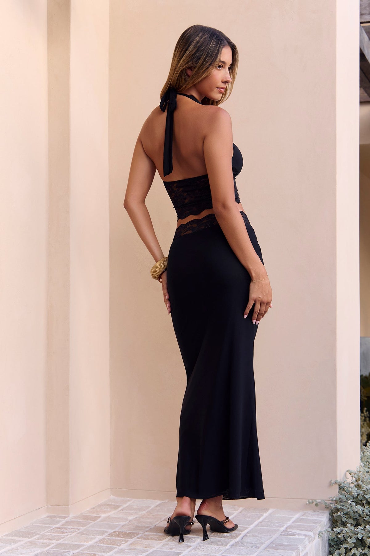 Statement Gaze Lace Maxi Skirt Black