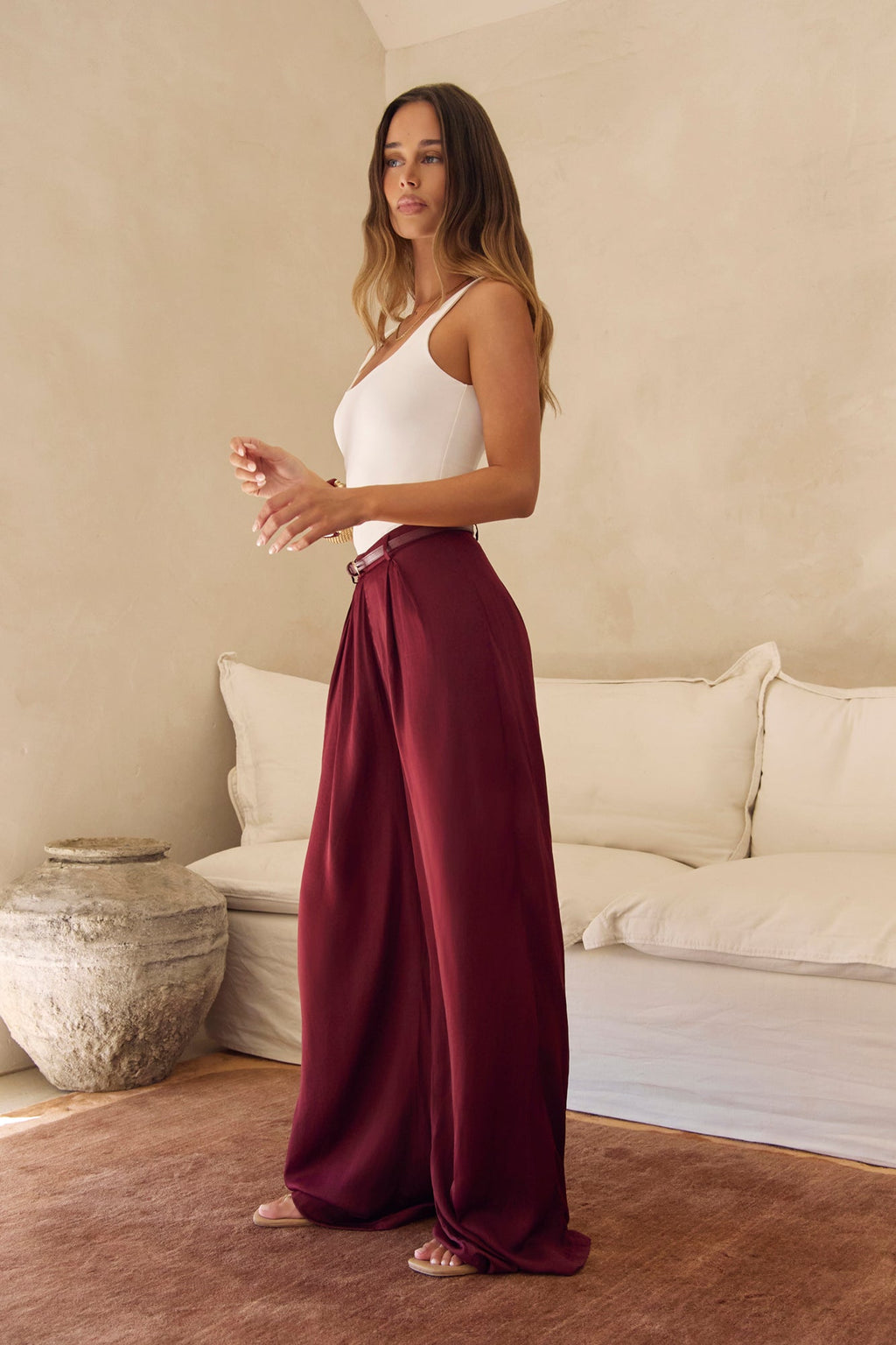 To Be Seen Pants Maroon