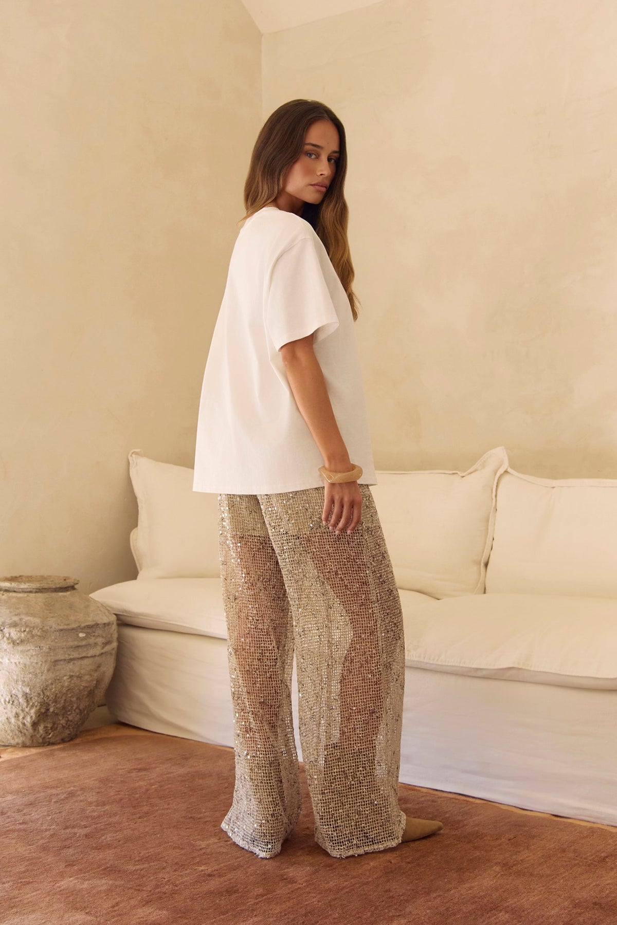 Sunlit Dancer Sequin Pants Gold