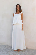 Glass Hearts Maxi Skirt White