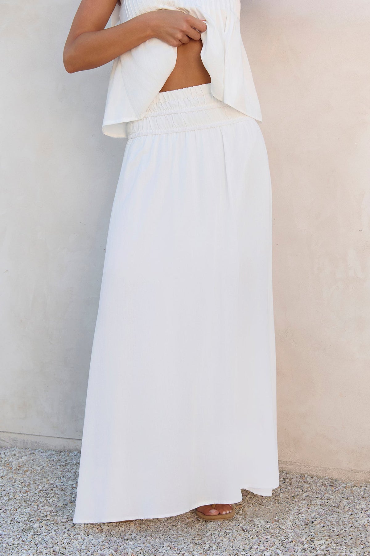 Glass Hearts Maxi Skirt White