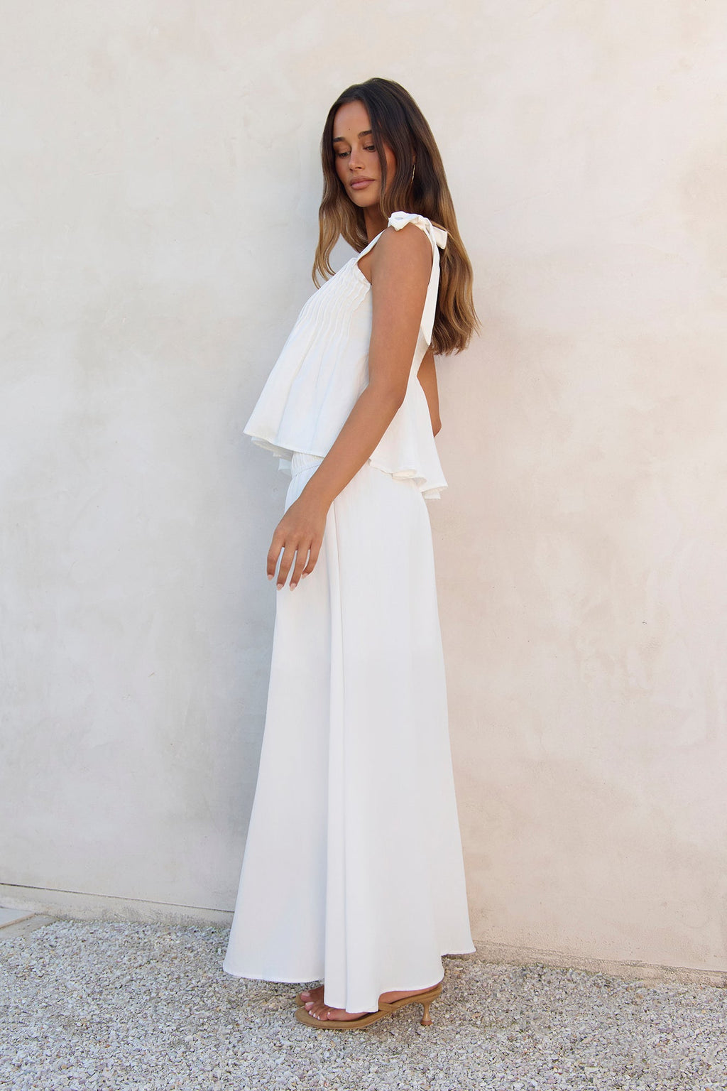 Glass Hearts Maxi Skirt White