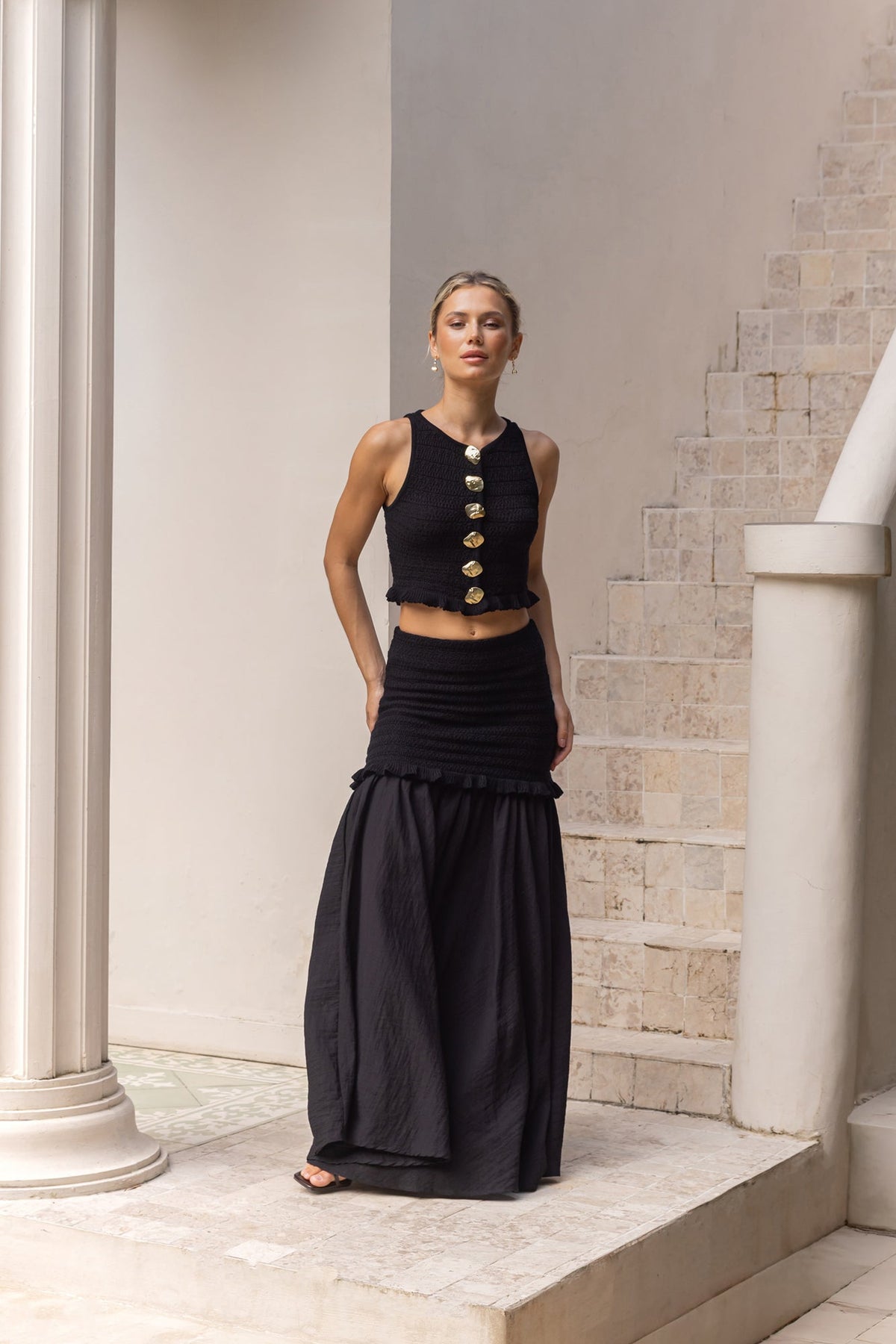 Dear Valentine Maxi Skirt Black